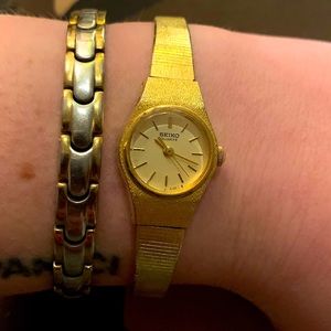 Seiko Womens Wristwatch Vintage Gold Tone Auth.